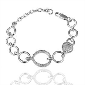 Wholesale Romantic Platinum Round Rhinestone Bracelet TGGPB036