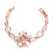 Wholesale Romantic Rose Gold Plant Rhinestone Bracelet TGGPB117