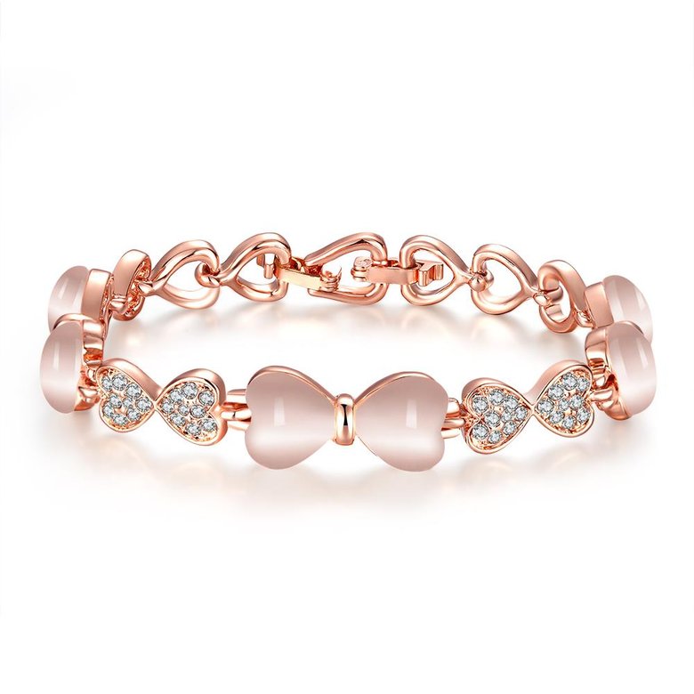 Wholesale Classic Rose Gold Round Rhinestone Bracelet TGGPB123