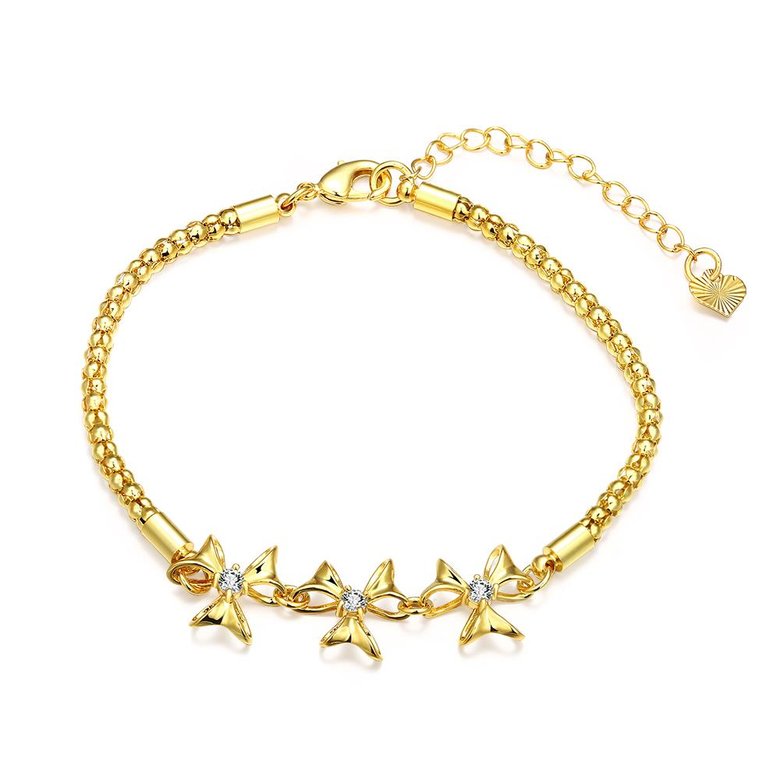 Wholesale Trendy 24K Gold Plant CZ Bracelet TGGPB141