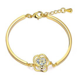 Wholesale Romantic 24K Gold Plant CZ Bracelet TGGPB147