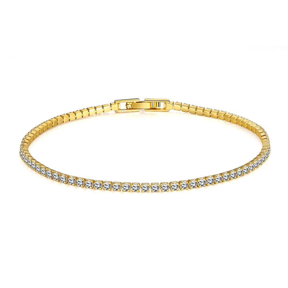Wholesale Romantic 24K Gold Geometric Rhinestone Bracelet TGGPB162
