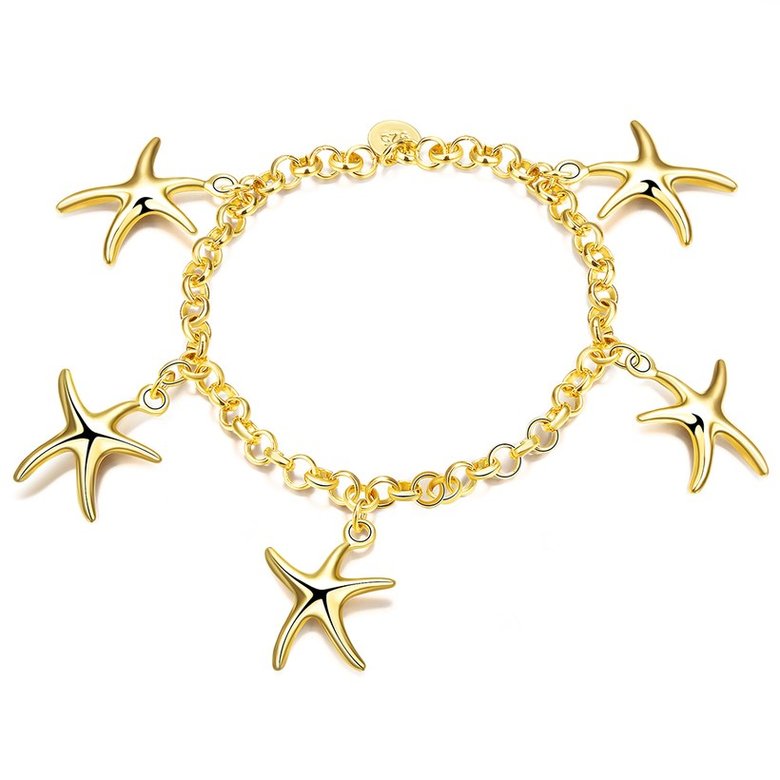 Wholesale Romantic 24K Gold Star Bracelet TGGPB171