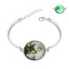 Wholesale Romantic Silver Round Glass Bracelet TGLB037