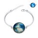 Wholesale Romantic Silver Round Glass Bracelet TGLB075