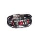 Wholesale Trendy Antique Silver Geometric Red Bracelet TGLEB013