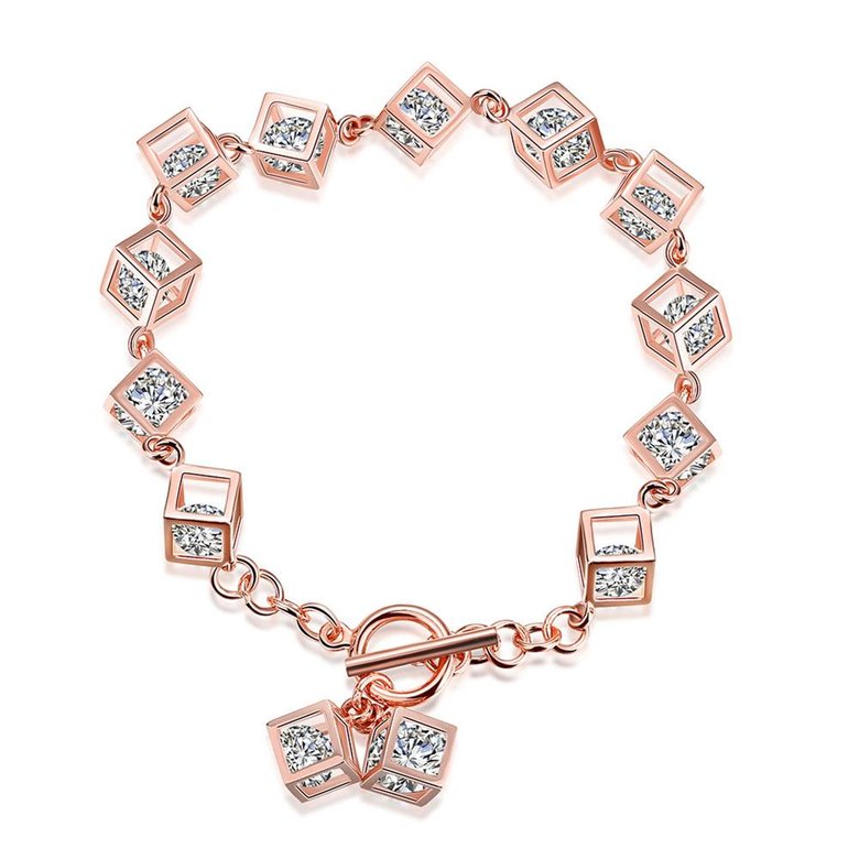 Wholesale Trendy Silver Geometric CZ Bracelet TGSLB025