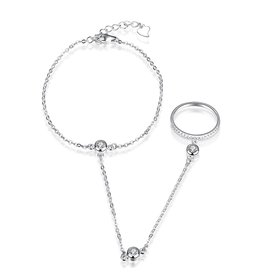 Wholesale Trendy Silver Round CZ Bracelet TGSLB034