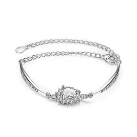 Wholesale Trendy Silver Geometric CZ Bracelet TGSLB038