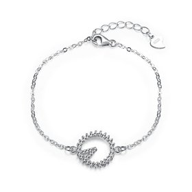 Wholesale Trendy Silver Round CZ Bracelet TGSLB040