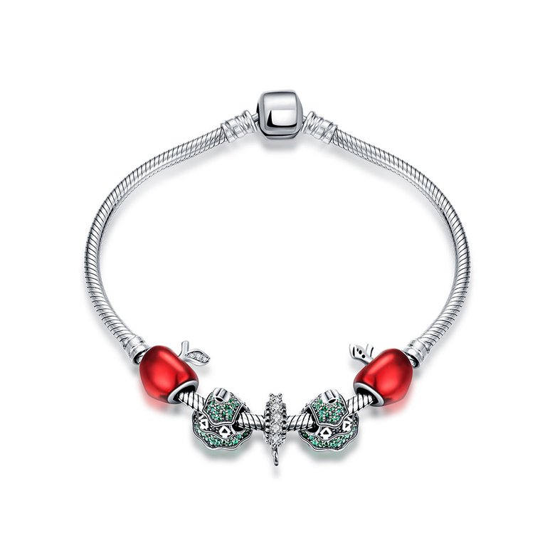 Wholesale Vintage Antique Silver Red CZ Bracelet TGSLB006