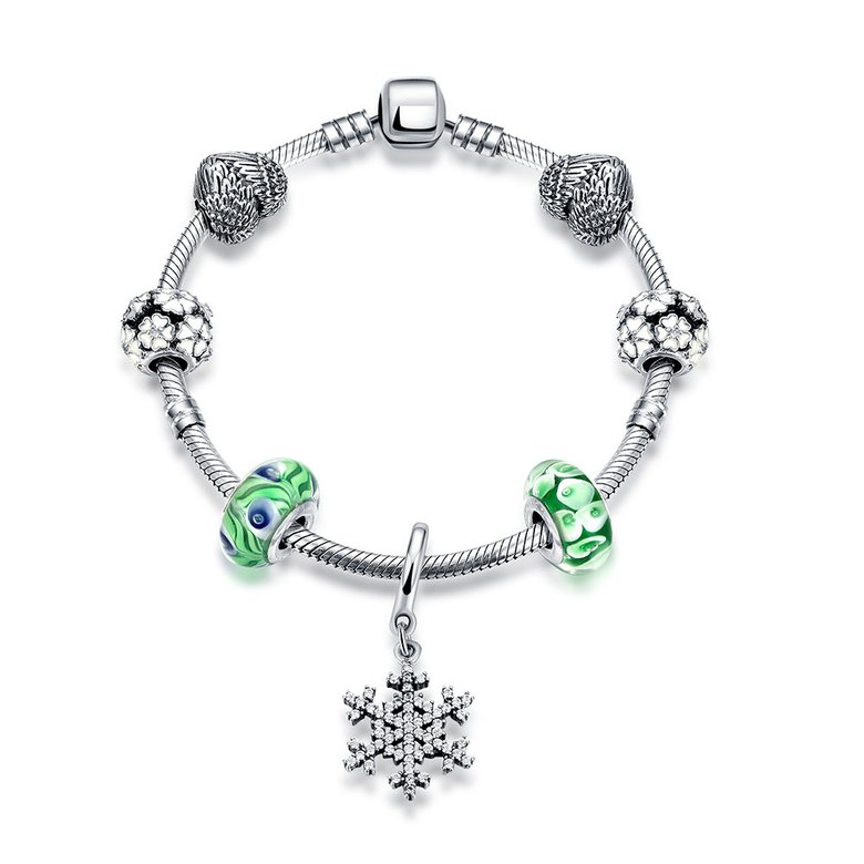 Wholesale Vintage Antique Silver Green CZ Bracelet TGSLB009