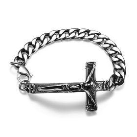 Wholesale Vintage 316L stainless steel Cross Bracelet TGSMB027