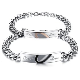 Wholesale 2018 New Fashion Stainless Steel Couples BraceletLovers TGSMB045