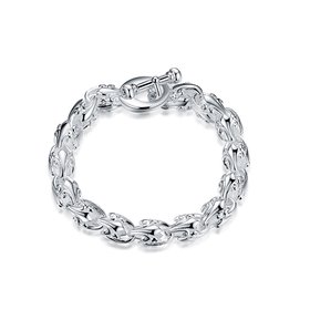 Wholesale Trendy Silver Hollow out flowers Bracelet TGSPB175