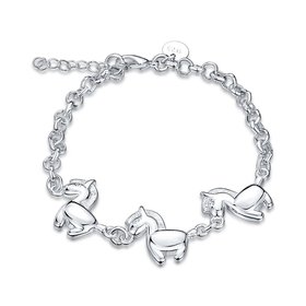 Wholesale Classic Animal Galloping Horse Silver Bracelet TGSPB204