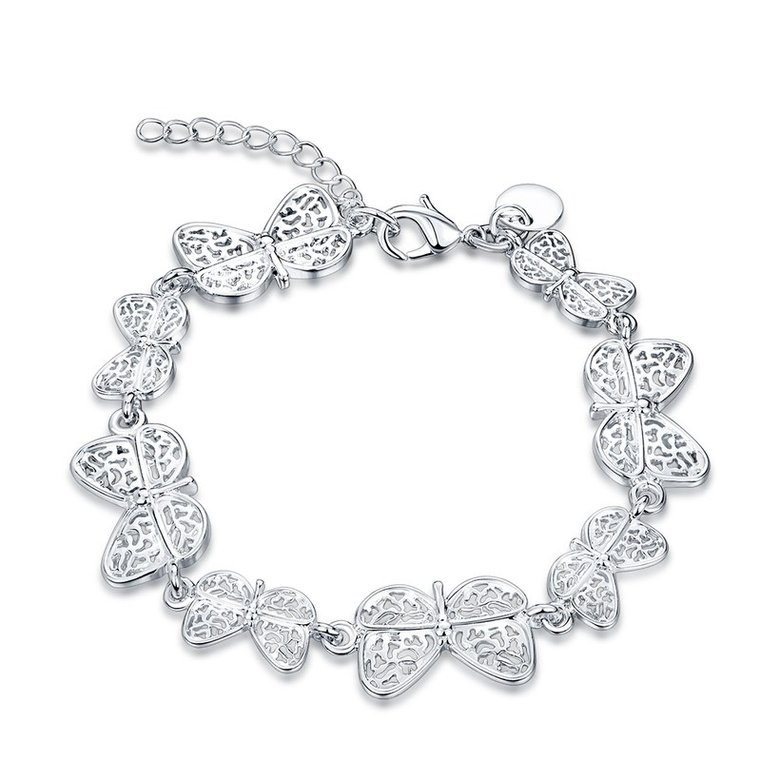 Wholesale Classic Silver Insect Butterfly Bracelet TGSPB214