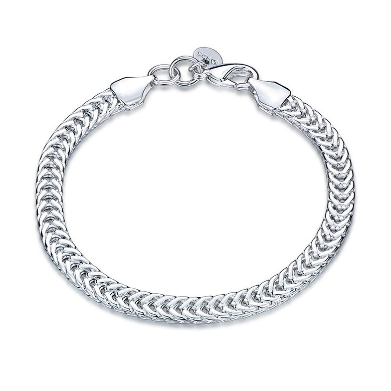 Wholesale Fashion Flat snake bone Silver Bracelet TGSPB291
