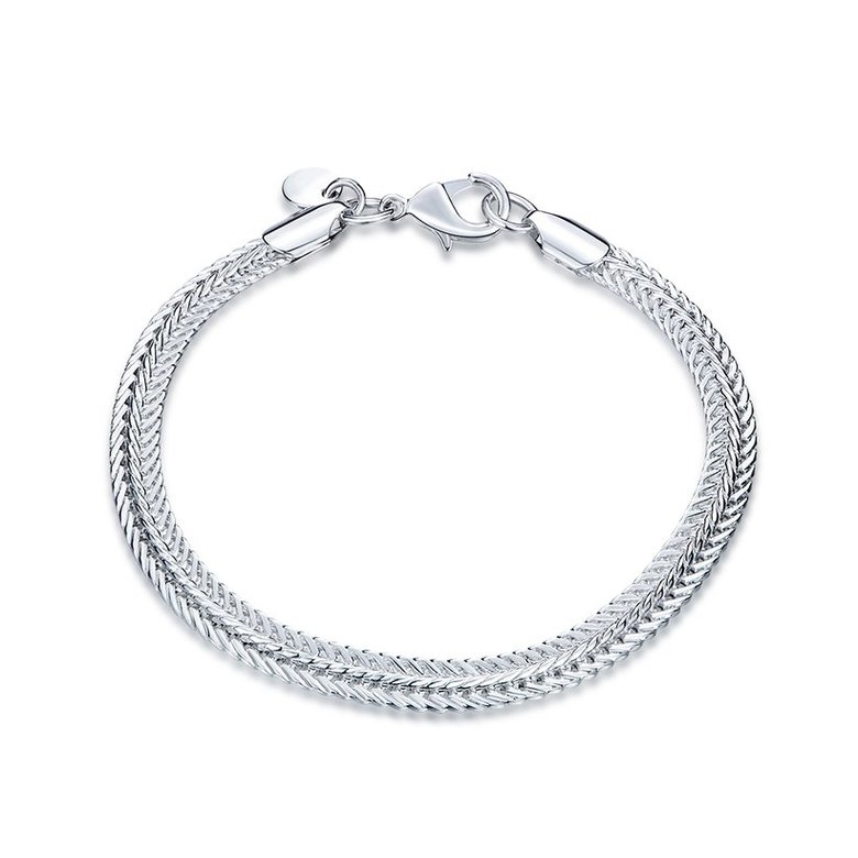 Wholesale Fashion Flat snake bone Silver Bracelet TGSPB299