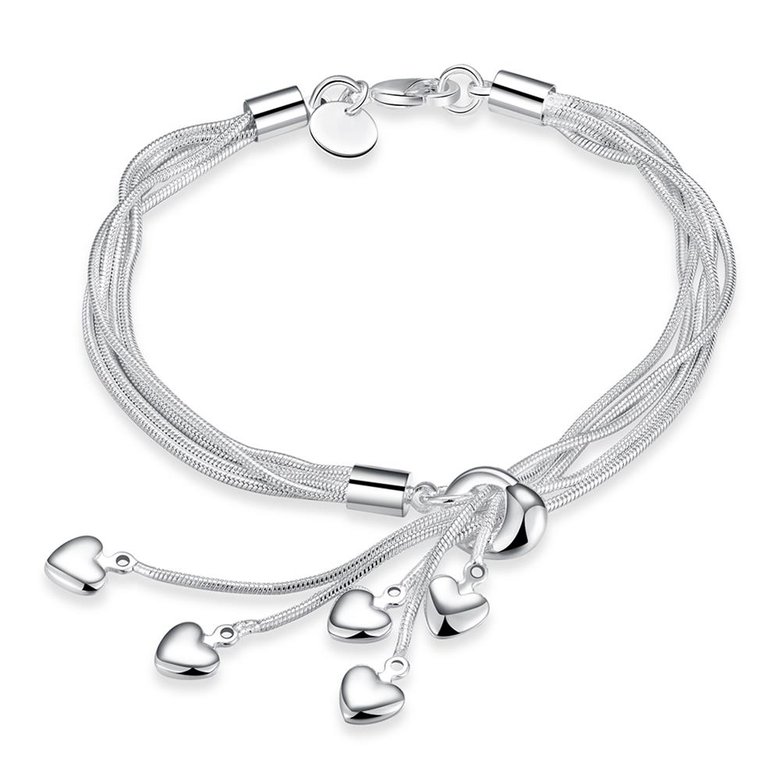 Wholesale Classic Silver Heart Bracelet TGSPB417