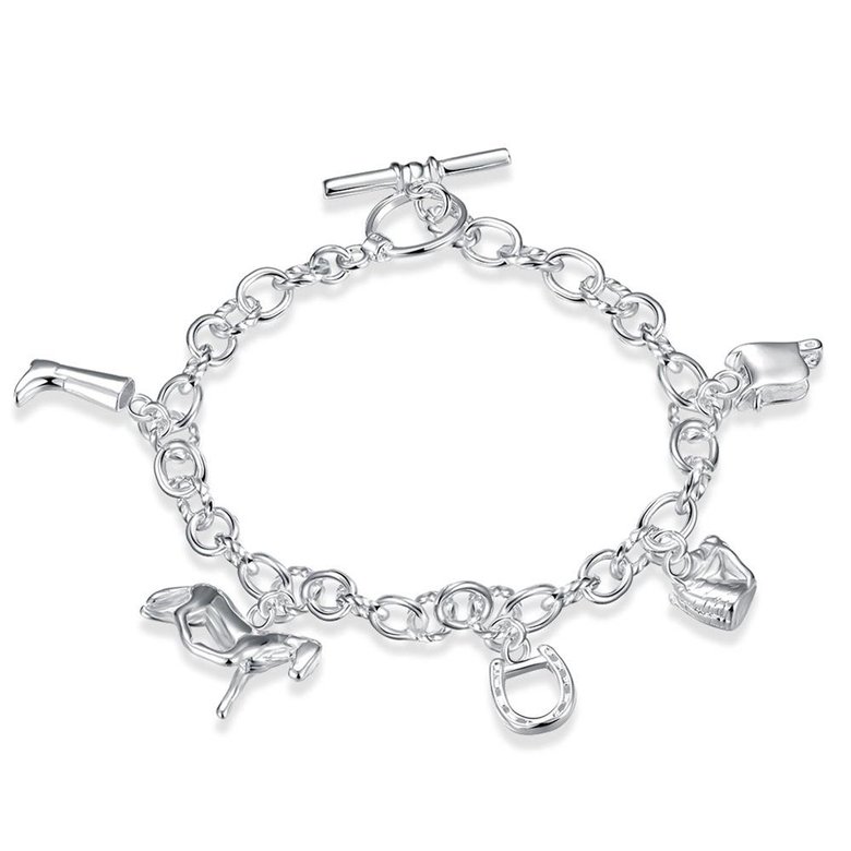Wholesale Romantic Silver Heart Bracelet TGSPB427
