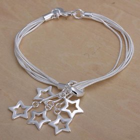 Wholesale Romantic Silver Star Bracelet TGSPB111
