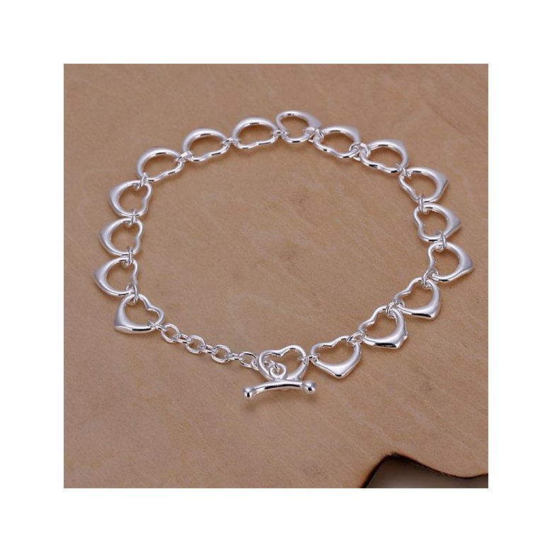 Wholesale Romantic Silver Heart Bracelet TGSPB117