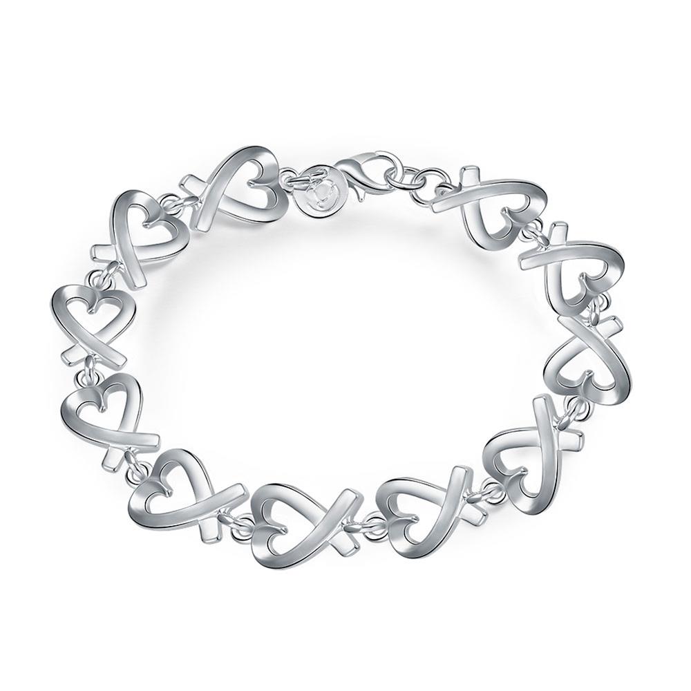 Wholesale Trendy Silver Heart Bracelet TGSPB126