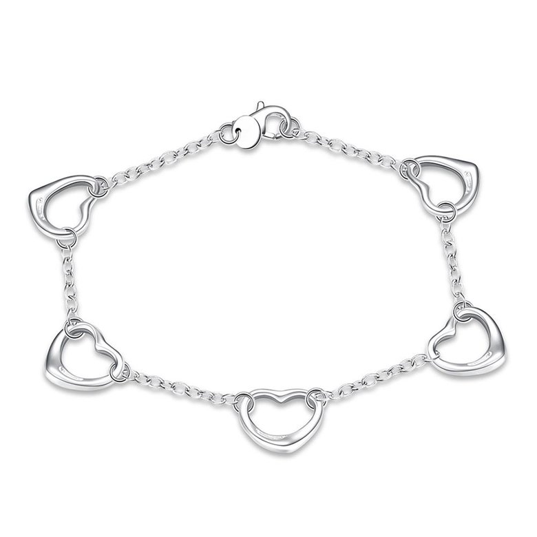 Wholesale Classic Silver Heart Bracelet TGSPB148