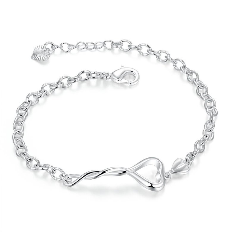 Wholesale Romantic Silver Heart Bracelet TGSPB151