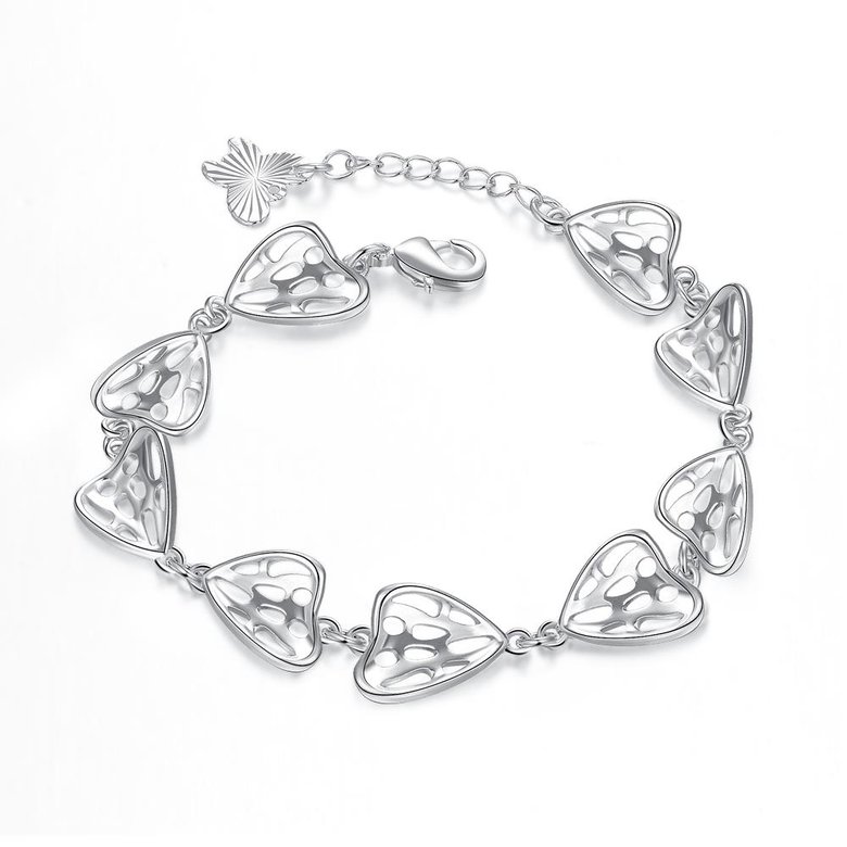 Wholesale Classic Silver Heart Bracelet TGSPB152