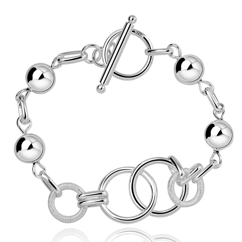 Wholesale Romantic Circular chain Silver Bracelet TGSPB008