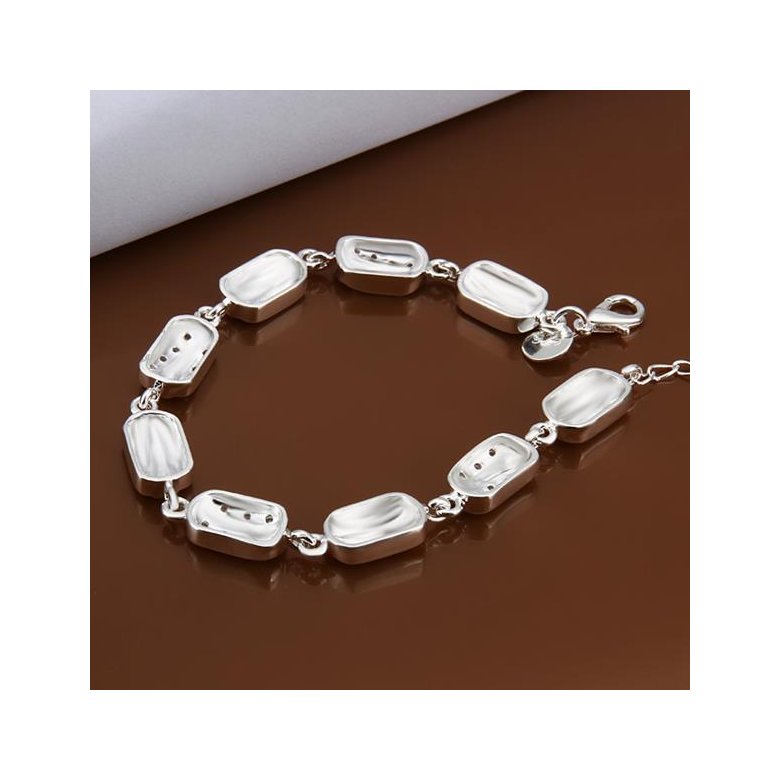 Wholesale Classic Silver Geometric CZ Bracelet TGSPB193