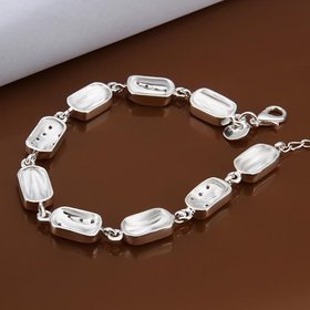 Wholesale Classic Silver Geometric CZ Bracelet TGSPB193