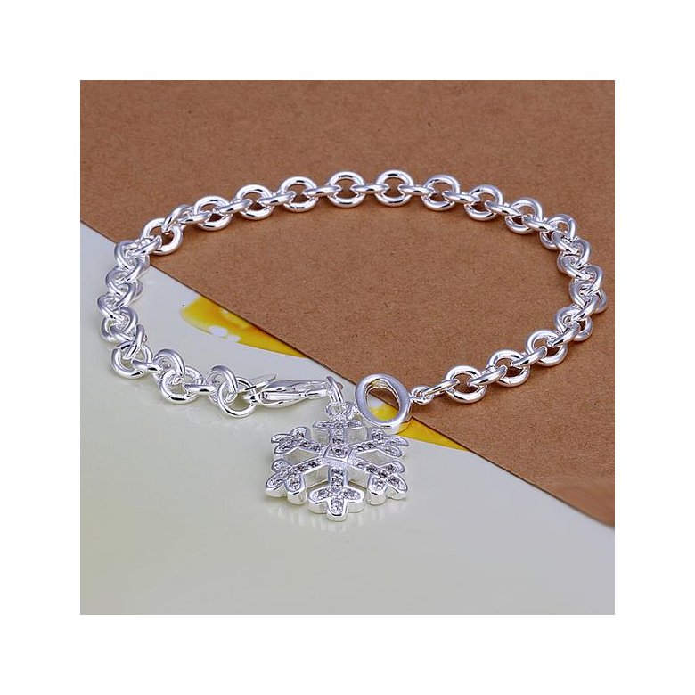 Wholesale Trendy Silver Plant CZ Bracelet TGSPB228