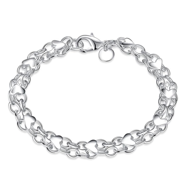 Wholesale Classic Silver Heart Bracelet TGSPB234