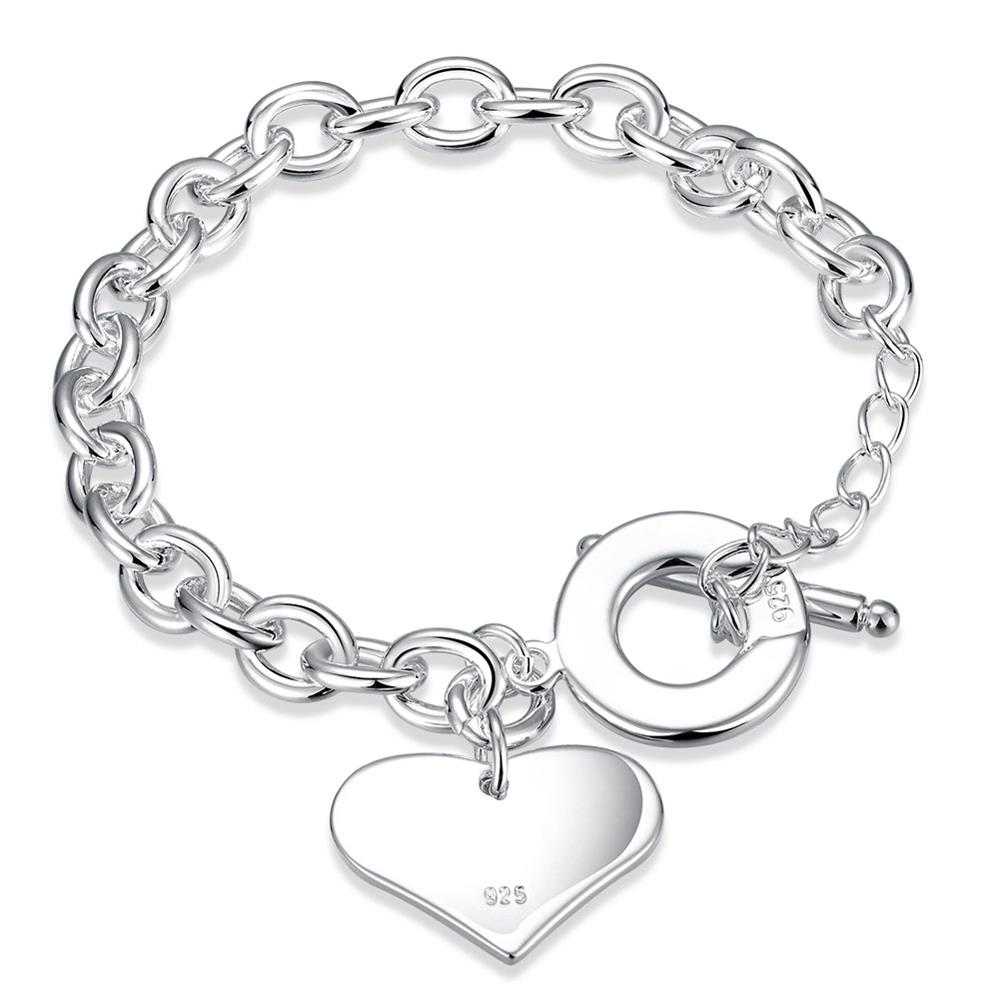 Wholesale Trendy Silver Heart Bracelet TGSPB244