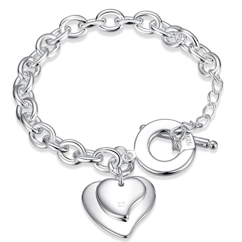 Wholesale Classic Silver Heart Bracelet TGSPB246