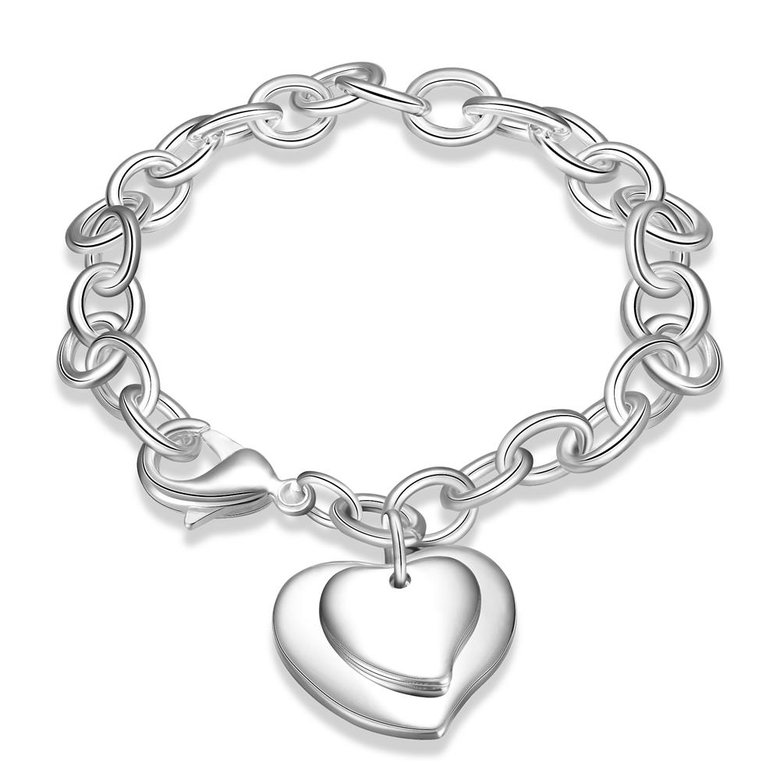 Wholesale Classic Silver Heart Bracelet TGSPB250