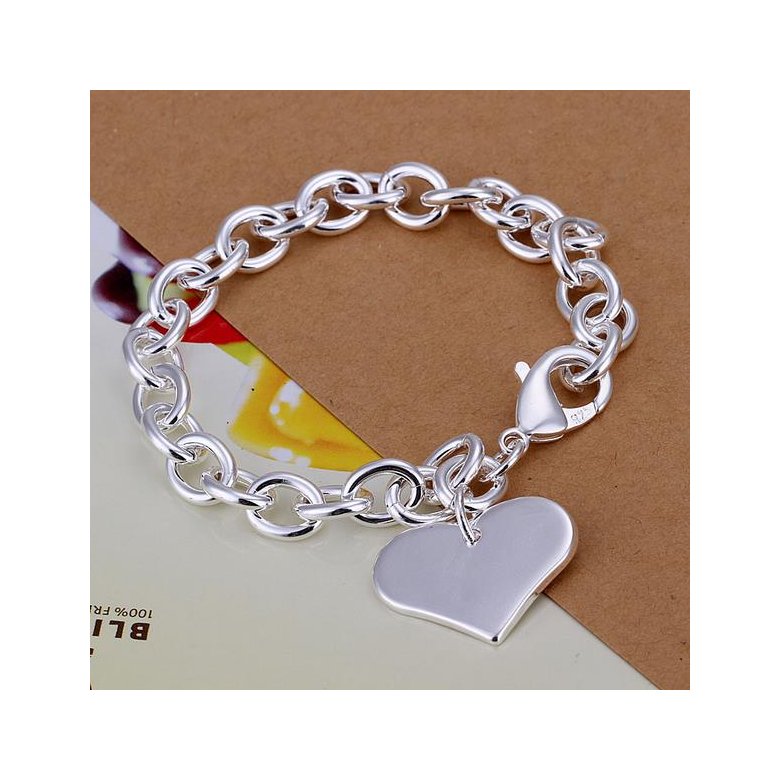 Wholesale Classic Silver Heart Bracelet TGSPB252