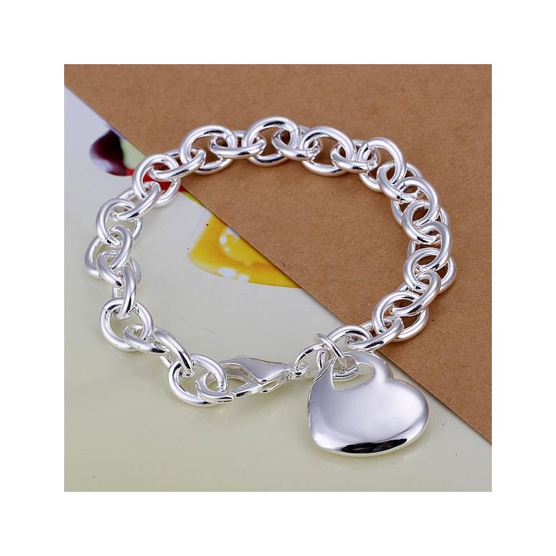 Wholesale Romantic Silver Heart Bracelet TGSPB256