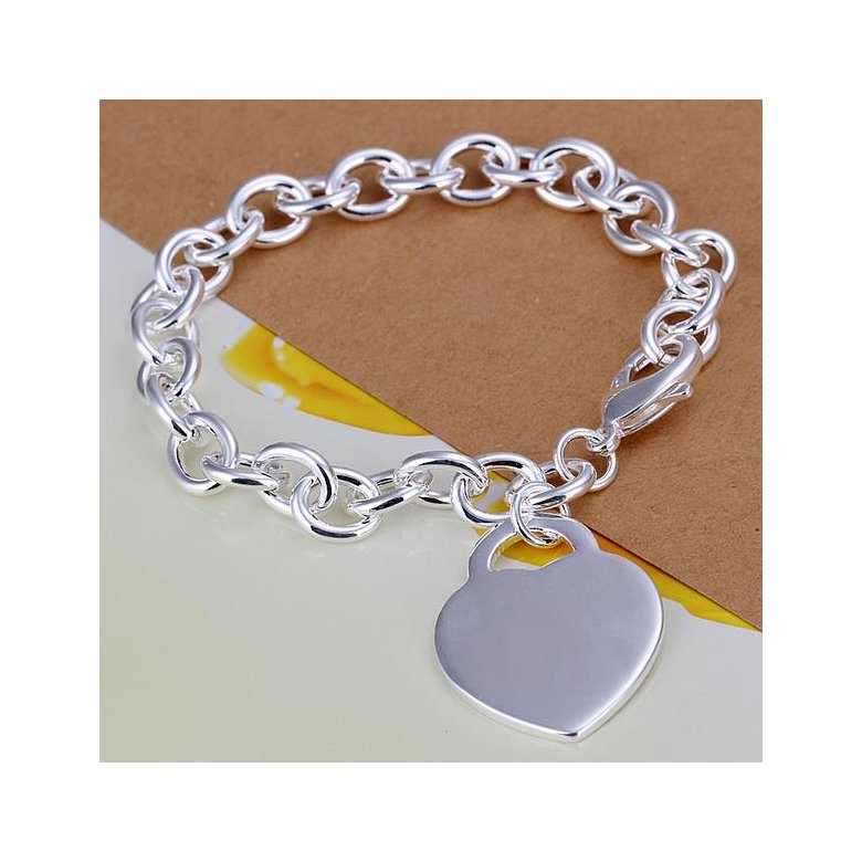 Wholesale Romantic Silver Heart Bracelet TGSPB264