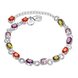 Wholesale Classic Colorful Stones clasp chain Silver Bracelet TGSPB013