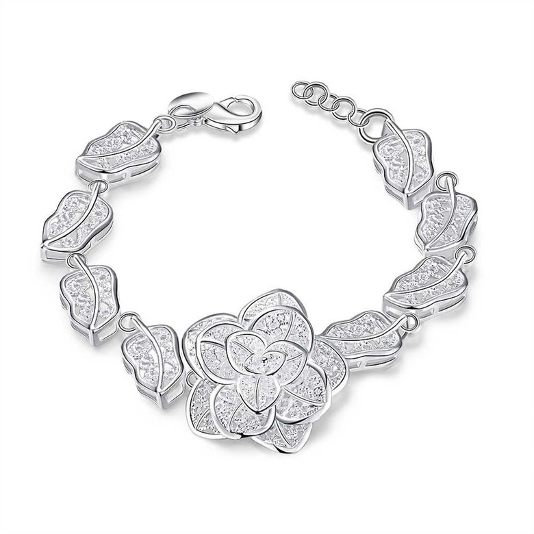 Wholesale Romantic Silver Plant Bracelet TGSPB286