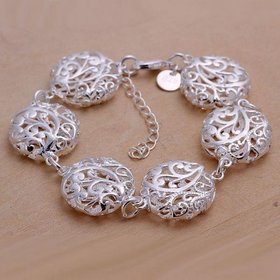 Wholesale Classic Silver Heart Bracelet TGSPB302