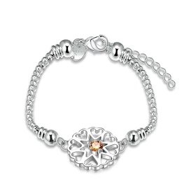 Wholesale Romantic Silver Round CZ Bracelet TGSPB337