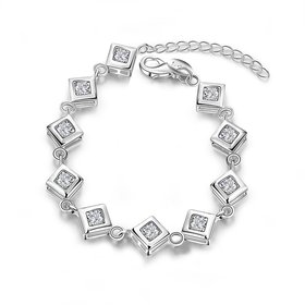 Wholesale Trendy Silver Round CZ Bracelet TGSPB340