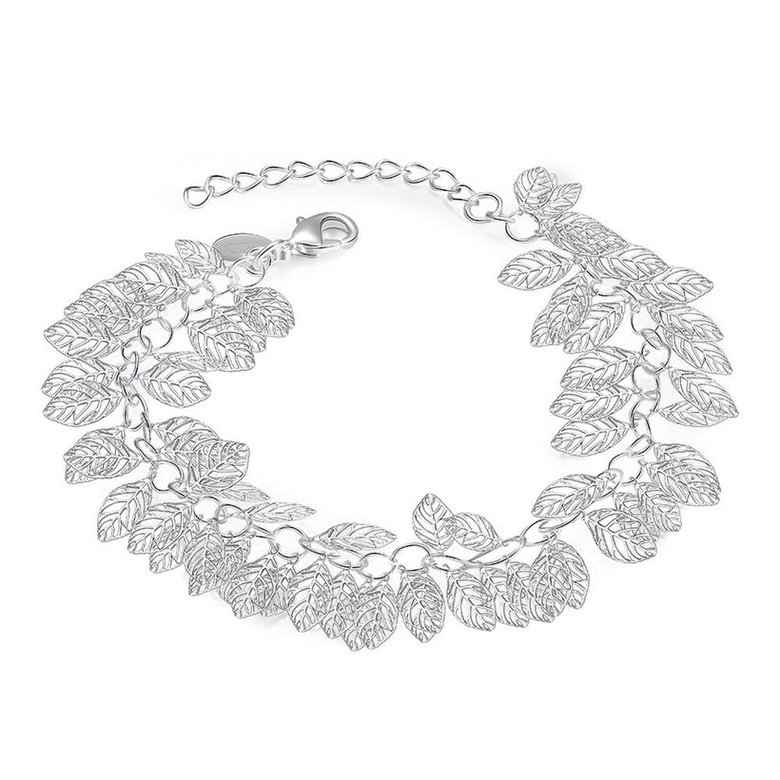 Wholesale Romantic Silver Plant Bracelet TGSPB365