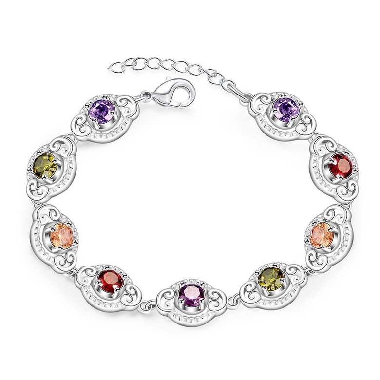 Wholesale Hot sell fashion glittery CZ Silver Bracelet TGSPB001