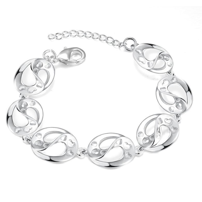 Wholesale Romantic Silver Heart Bracelet TGSPB418